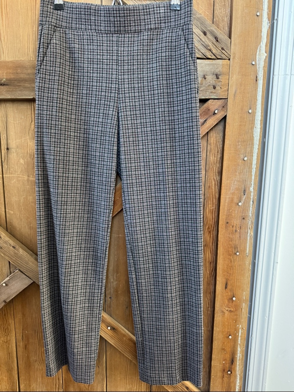 LOFT Women's Gray Plaid Ankle Pants